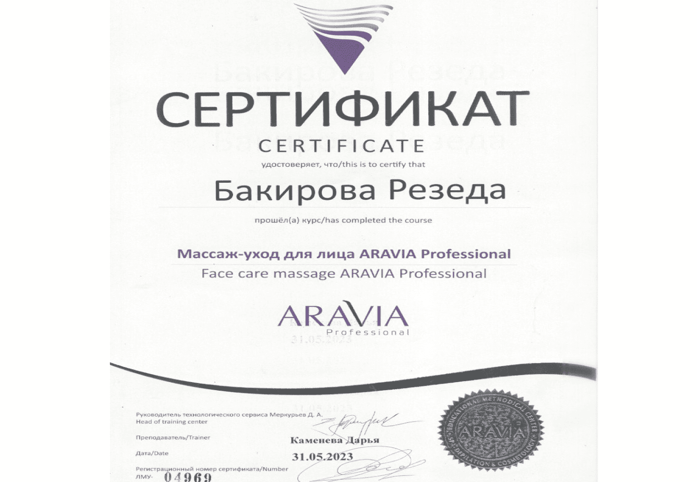Массаж - уход для лица Аравия профессионал